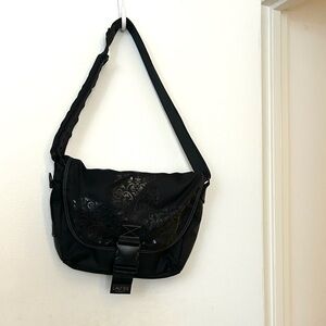 Stylish Black Embossed Crossbody Bag